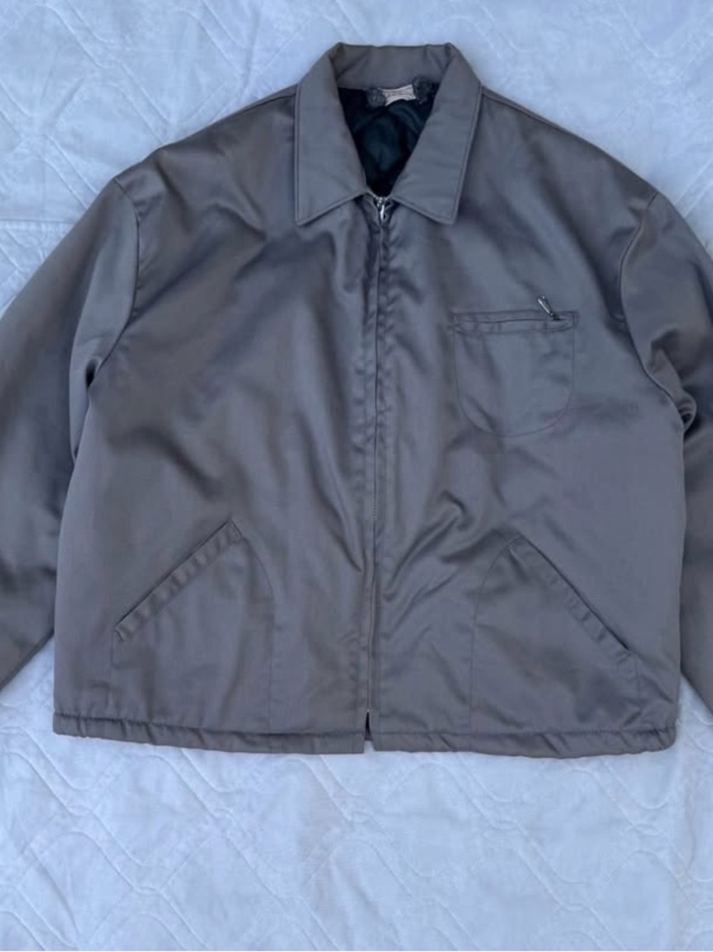 50s Montgomery Ward Powrhouse Grey Talon Work Jacket